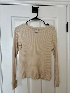 The North Face Women's Beige Waffle-Knit Long Sleeve Top